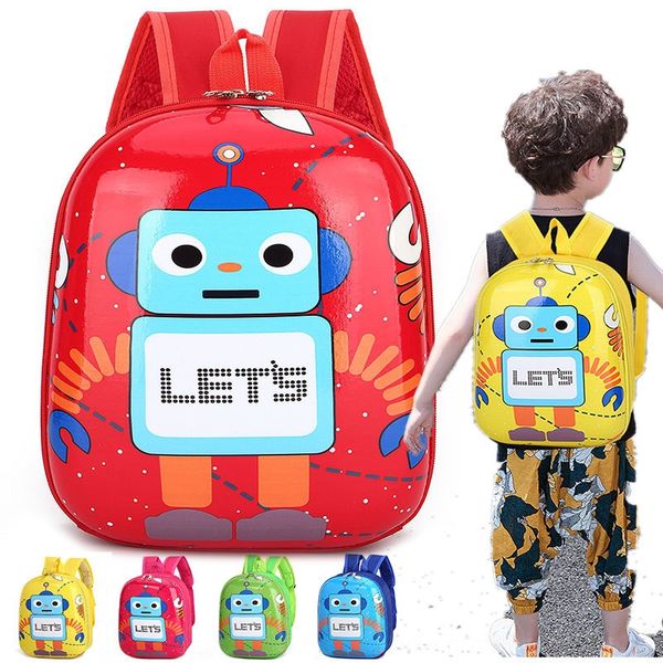 

8hu9k children's shoulder cute spine protection breathable school protective bag boy and girl children's cartoon printed hard case