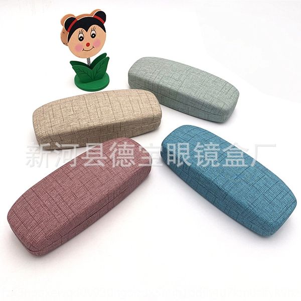

cloth pattern leather case case myopia box suitable for all kinds of myopia glasses frame glasses box, Blue