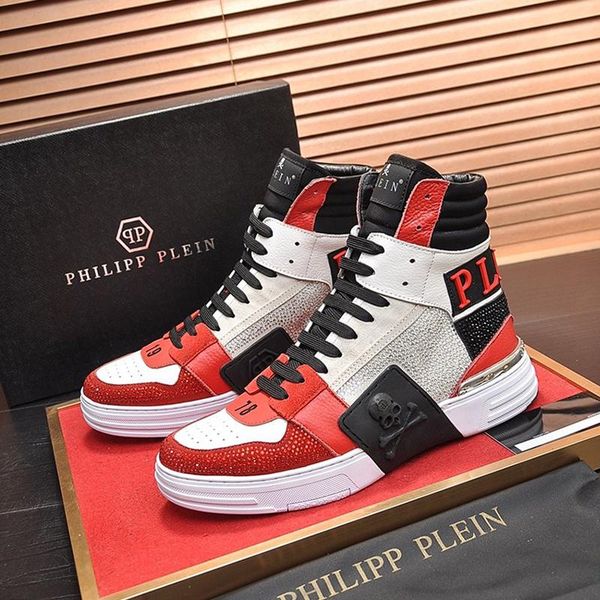 

горячие мужская обувь повседневный стиль с коробкой платформа дышащий мода комфортные круглый toe chaussures pour hommes phantom удара $ hi, Black