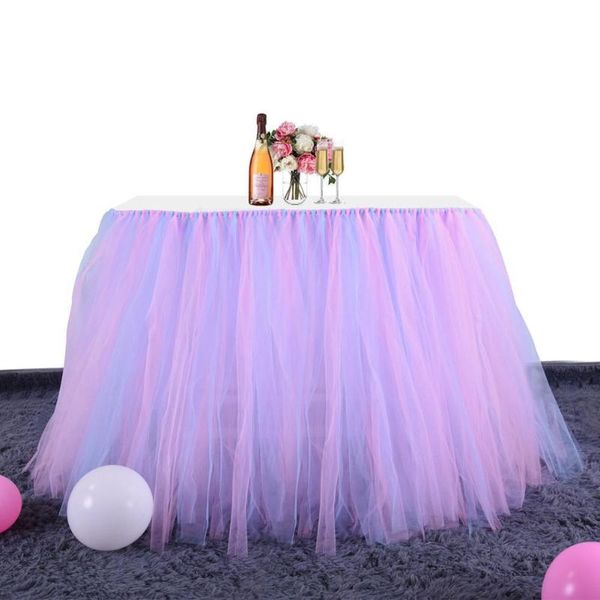 

table skirt 80x91.5cm tulle for party wedding birthday home decoration
