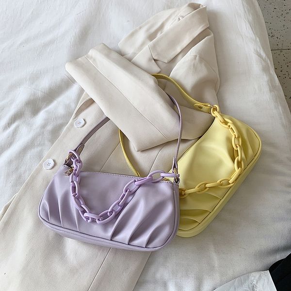 

niche armpit shoulder 2020 summer new nylon leggings bag hipster pu portable shoulder bag, White