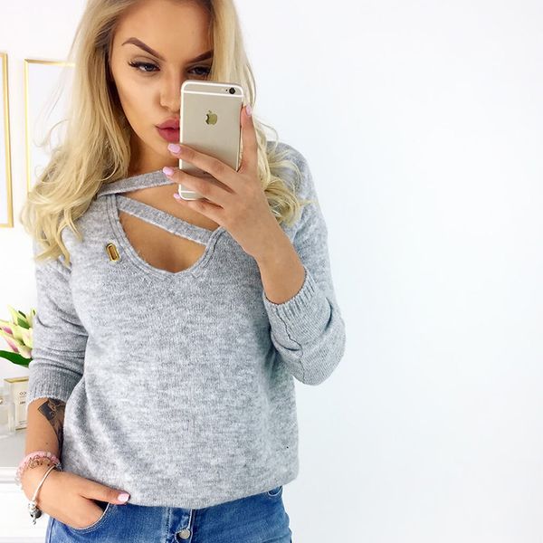 

blackday autumn winter knitted sweaters women 2021 loose sweater women pullovers jumper v-neck long sleeves female sweaters femme, White;black