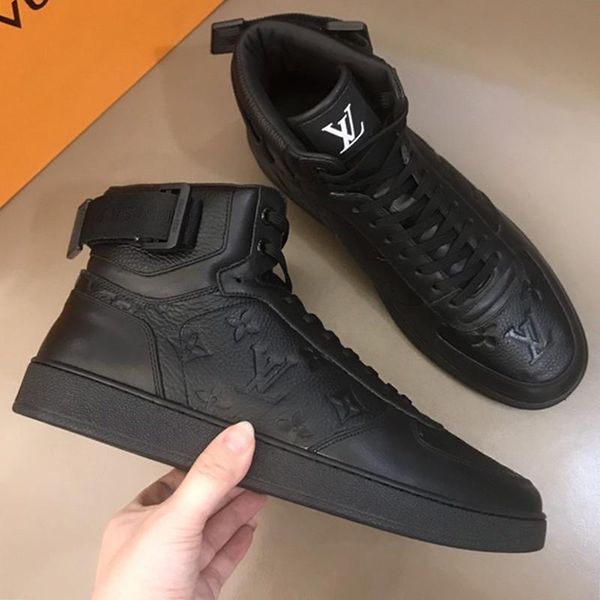 

2021new arrival rivoli sneaker boot men 's shoes outdoor walking lightweight shoes leather lace -up casual men shoes luxury chunky sne, Black