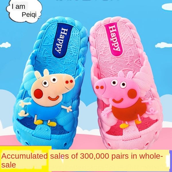 

piglet peggy peggy anti-skid soft bottom baby children' shoes slippers children' shoes girls' home slippers for boys and gi, Black;grey