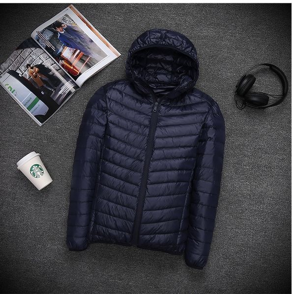 

2020 новый легкий мужской стенд воротник шляпе зимой пуховик пальто пуховик пальто плюс размер мужской одежды, Black