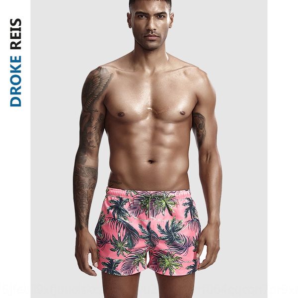 

new men's quick-drying beach shorts beach pants style coconut printed casual three-part pants men's home sports shorts