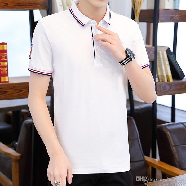 

летние мужские дизайнер polo марка одежды мужчин ткани поло футболки воротник случайные футболки майка вершины 9 цветов, White;black