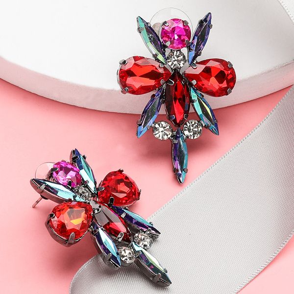 

exaggerated personality bee rhinestone glass diamond diamond earrings female temperament full diamond earrings, Golden