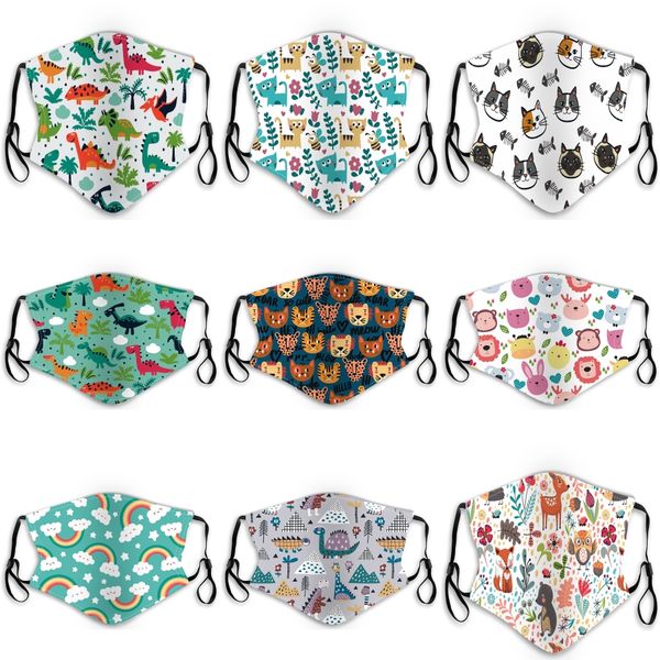 

better price protective masks boys girls cartoon mouth face masks kids anti-dust breathable earloop washable reusable cotton breathable#790