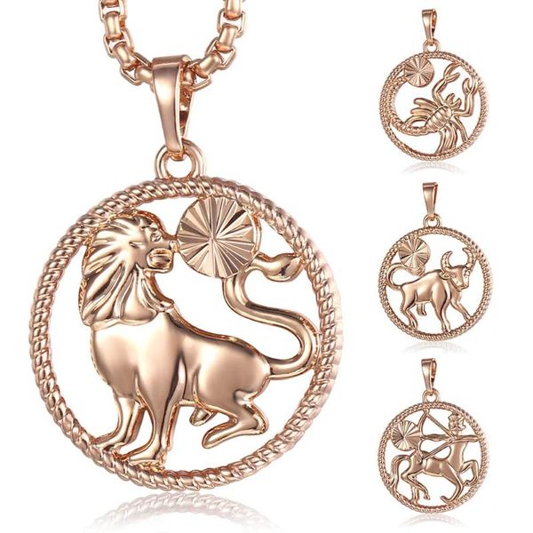 

davieslee zodiac sign pendant necklace for women men womens necklaces 12 constellation 585 rose pendant gold filled gift lgpm21, Silver