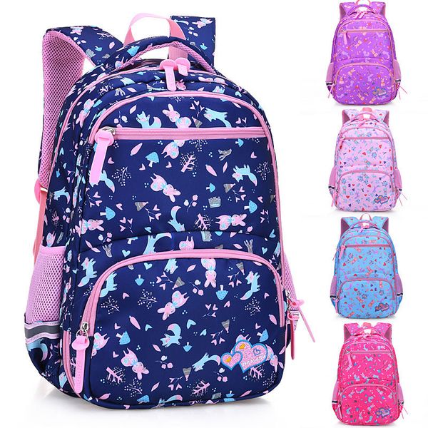 

princess heart embroidery girl boy children primary school bag bagpack schoolbags kids teenagers student backpacks