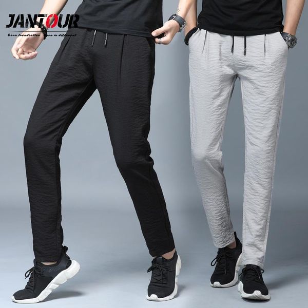 

jantour 2019 spring summer new thin casual pants men cotton slim fit chinos fashion black trousers male brand clothing plus size