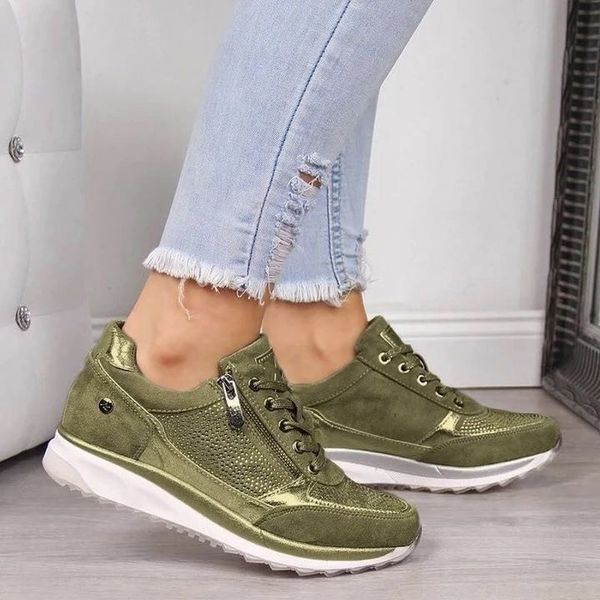 

2020 fall new women casual shoes classic jogging shoes solid outdoor comfort fashion women platform shoes, Black