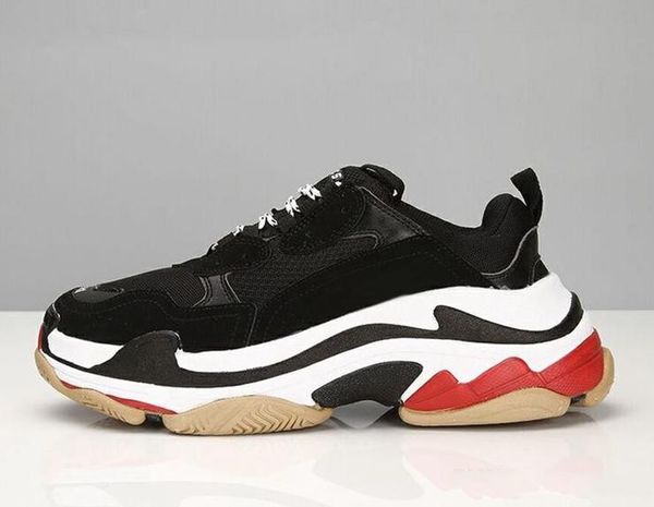 

2019 paris 17fw triple-s sneakers triple s casual luxury dad shoes designer mens womens zapatillas trainers chaussures cs09, Black