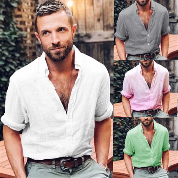 

рубашки мужские с длинным рукавом белье хлопок осень повседневная tops мужские льняные кнопка вверх рубашки мужчин повседневный длинным рука, White;black