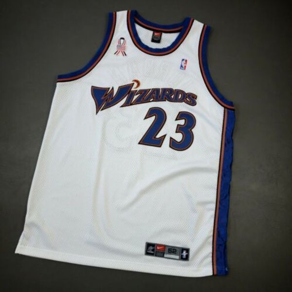 

100% stitched michael jor dan was jersey size xs-5xl 52 mens throwbacks 911 patch basketball jerseys, Gray