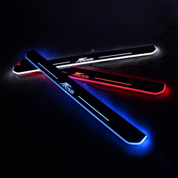 

for fiesta 2009 - 2020 acrylic moving led welcome pedal car scuff plate pedal door sill pathway light