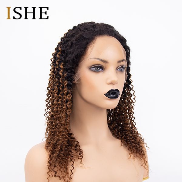 

afro kinky curly 13x6 lace front human hair wigs 1b30 with baby hair lace frontal wig for women remy hair 150 density ishe, Black