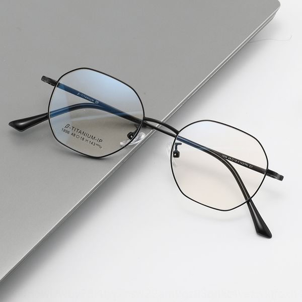 

merchant titanium irregular and wo men's ultra-light ultra-thin glasses 1896 ultra-thin frame men's frame, Silver