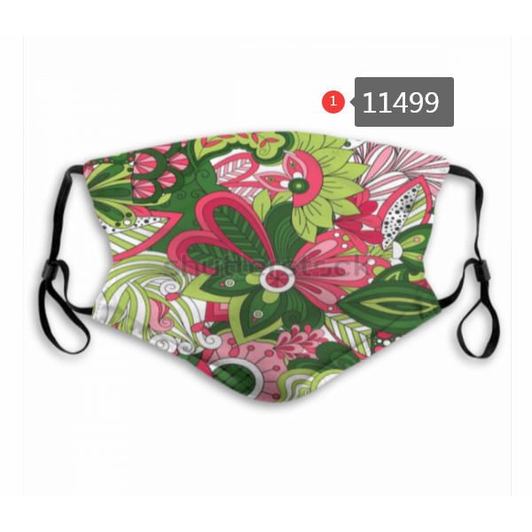

whoelsale new dust mask with filter 5 layer activated carbon filter waterproof breathable flower print maks m-shaped nose clip mask ab13