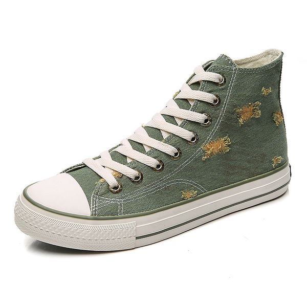 

2020 new men's breathable fashion versatile light and comfortable wear-resistant casual shoes high-canvas shoes, Black