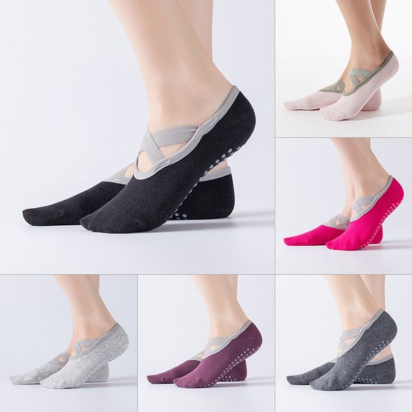 

sport socks dispensing non-slip yoga socks backless running dancing sport protection solid breathable for yoga, Black