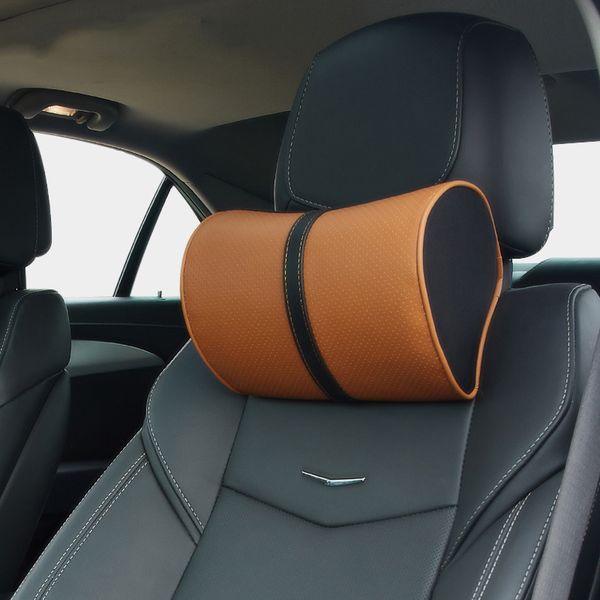 

seat cushions jinserta pu leather head support pad travelling comfortable car neck pillow auto rest cushion protection