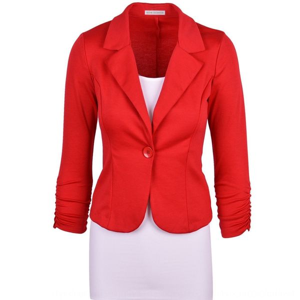

autumn and winter new lapel candy color long sleeve candy jacket women's small suit jacket, White;black