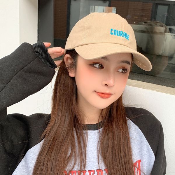 

lwppz hat female letter baseball cap korean style fashionable solid color all-match student curved eaves ins baseball cap summer sunshade br, Blue;gray
