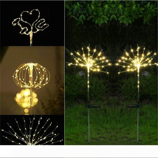 

solar lights outdoor decorative firework lights copper wire 90 120 150 leds starry string lighting for xmas wedding party festival pathway