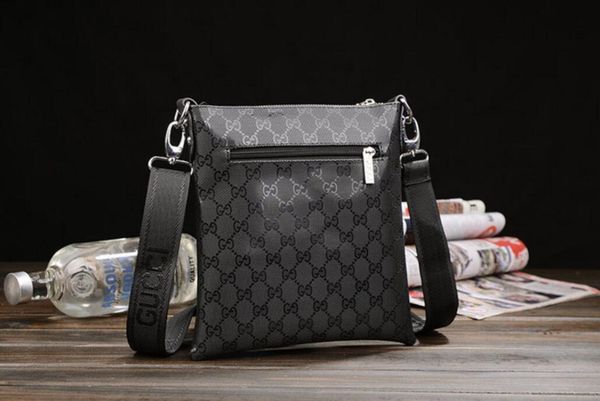 

классический стиль черная сумка для мужчин повседневной реальной коровьей кожи crossbody плеча мешки для человека женщин, Golden;silver