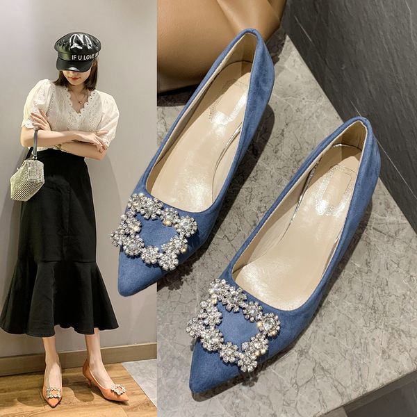 

elegant shoes woman flats 2020 fashion women's crystal pointed toe casual female sneakers all-match shallow mouth dress modis, Black