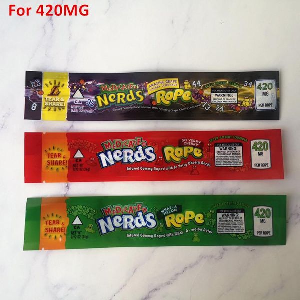 

2020 новые полудурков веревка сумка фиолетовый красный зеленый цвет edibles gummies конфеты упаковка мешок 400мг heat seal dhl fedex быстрая