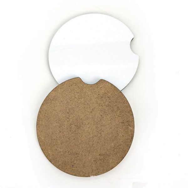 

mdf wood car coaster non-slip bottle cup pad with cork for sublimation heat transfer printing diy customization blank material consumables