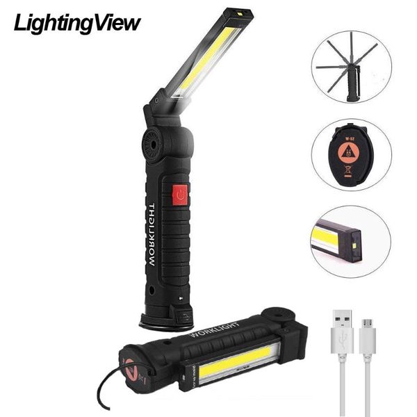 

flashlights torches lightingview foldable cob work led torch with 5 modes magnet portable lantern for car repair outdoor camp