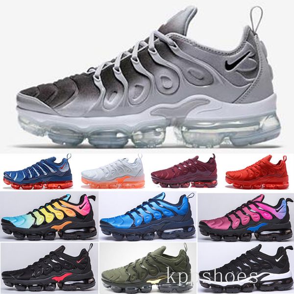 

new 2019 mens shoe sneakers tn plus breathable air cusion desingers casual running shoes new arrival color us5.5-11 eur kk-1r, Black