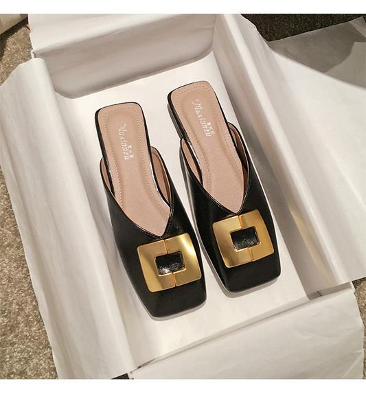 

women wear 2020 new summer women s shoes online celebrity fashion semi-flip-flops shoes lazy sandals slippers