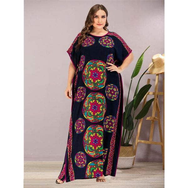 

ethnic clothing women casual batwing sleeve print maxi dress plus size african dashiki loose abaya kaftan ramadan robe moroccan gown vkdr212, Red