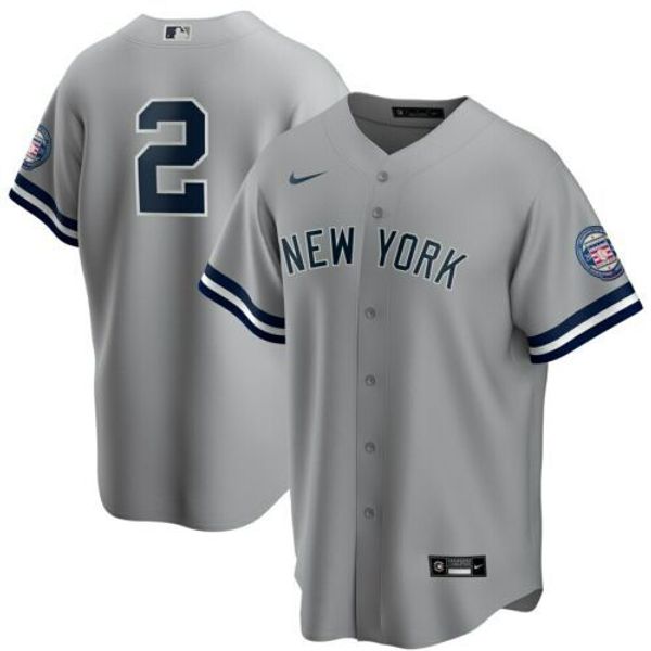 

derek jeter #2 gray hall of fame induction mens stitched xs-6xl baseball jerseys
