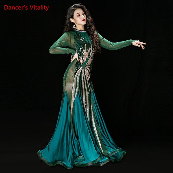 

belly dance egyptian caftan pattern iraq robe baladi costumes cane dance oriental clothes long sleeve handmade embroidery, Black;red