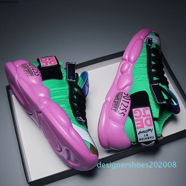 

new sock sneakers for women men adboov knitted platform sneakers fashion woman casual shoes green y200108 d08, Black