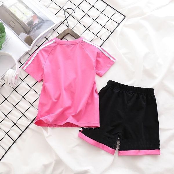

x7ugi summer new 2020 suits for boys and girls and girls t-shirt children's suit trendy color matching t-shirt shorts casual children&#