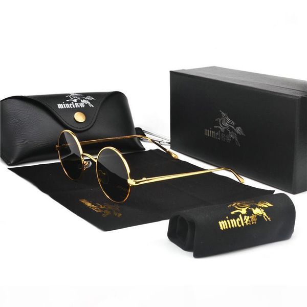 

e mincl punk round transparent sunglasses men women anti -uv metal frame retro sun glasses mirror uv400 with box nxdr35628, White;black