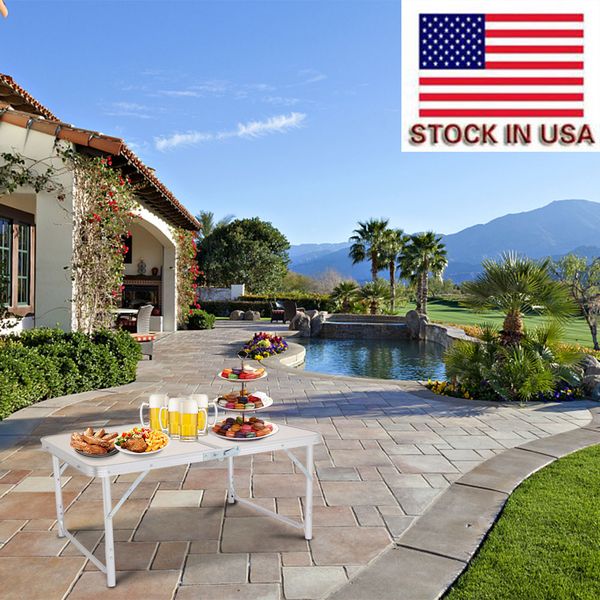 

new outdoor portable aluminum camping picnic folding table indoor outdoor picnic party dining camp tables us stock 2020