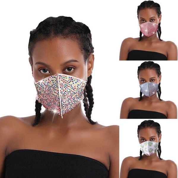 

dropshipping 2020 new crystal masquerade mask women party jewelry accessories fishing net metal rhinestone sequined face mask m3602