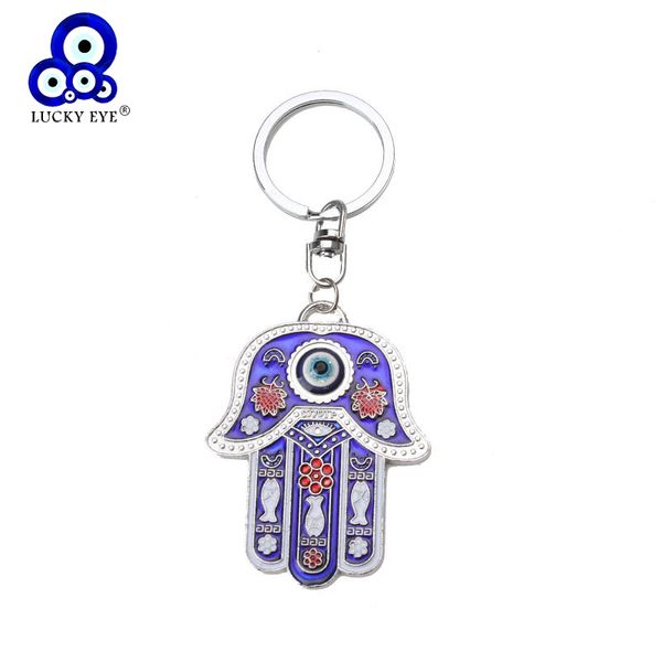 

lucky eye hamsa hand keychain blue evil eye keychain animal lobster bag car ring for men women jewelry ey157140, Silver