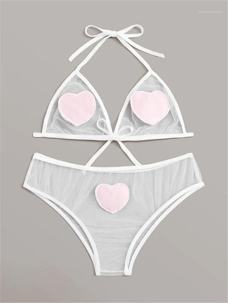 

briefs underwear three point type set women set female underwears gauze one piece, Black;white