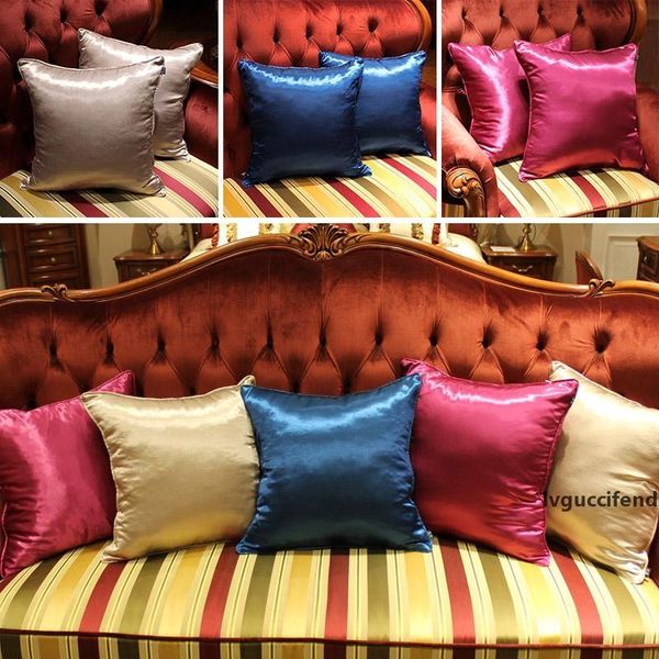 

silk pillow case cover glamour square home sofa car decor ice silk pillowcovers 3 color 45*45cm wx-p16