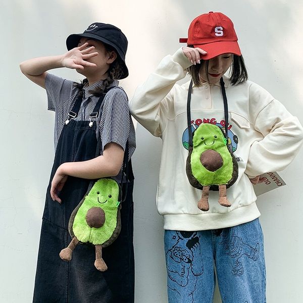 

korean ins super fire messenger women's new cute ugly cute fruit girl heart doll fruit shoulder bag student shoulder bag, White