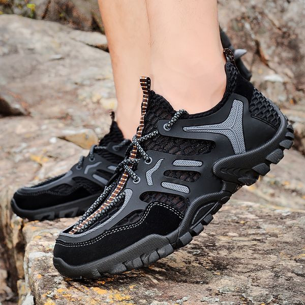 

hiking shoes summer men quick dry water shoes mesh sneakers beach outdoor hiking sandals trekking trail footwear big size